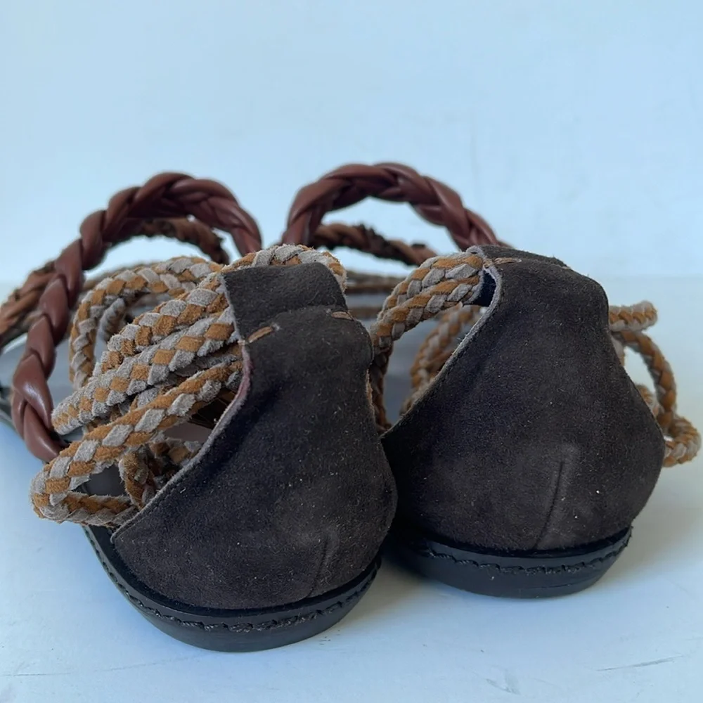 Bacio 61 Womens Leini Ankle Wrap Leather Sandals 9M - Picture 7 of 9